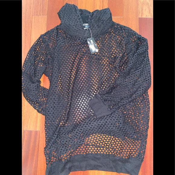Black Fishnet Hoodie - Picture 2 of 2